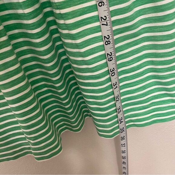 J. Crew Daybreak kelly Green Stripe Fit Flare Dress sleeveless preppy cotton M - Picture 8 of 11